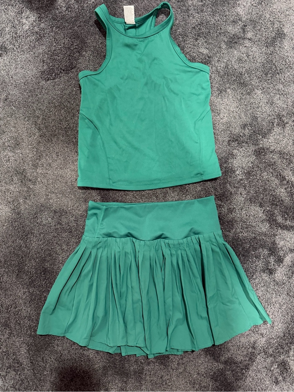 all in motion Green Pleated Skirt Set with Matching Tank